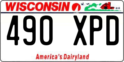 WI license plate 490XPD
