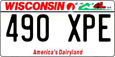 WI license plate 490XPE