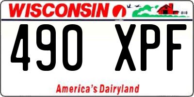 WI license plate 490XPF