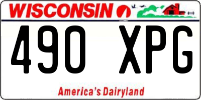WI license plate 490XPG