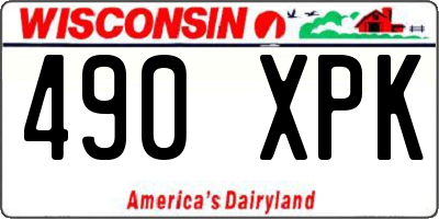 WI license plate 490XPK