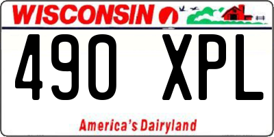 WI license plate 490XPL