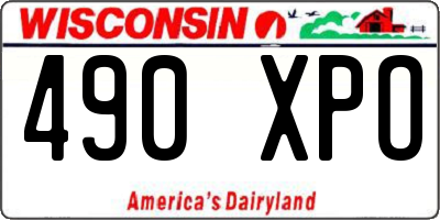 WI license plate 490XPO