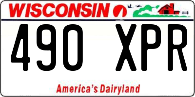 WI license plate 490XPR