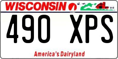 WI license plate 490XPS