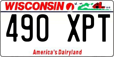 WI license plate 490XPT