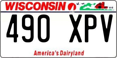 WI license plate 490XPV