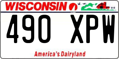WI license plate 490XPW