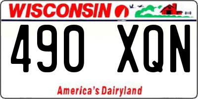 WI license plate 490XQN