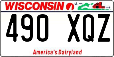 WI license plate 490XQZ