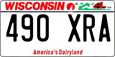 WI license plate 490XRA