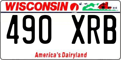 WI license plate 490XRB