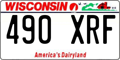 WI license plate 490XRF
