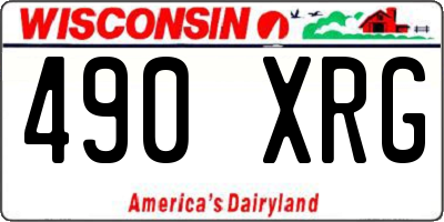 WI license plate 490XRG