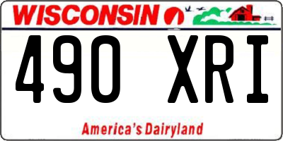 WI license plate 490XRI