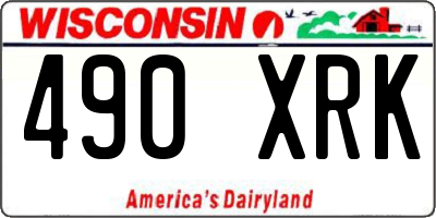 WI license plate 490XRK