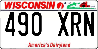 WI license plate 490XRN