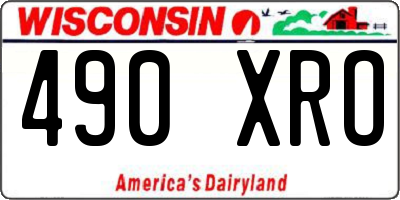 WI license plate 490XRO
