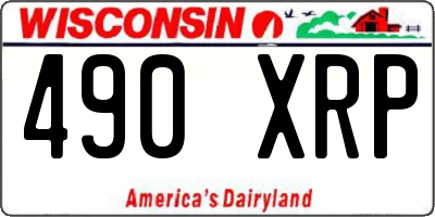 WI license plate 490XRP