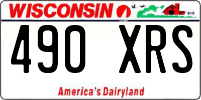 WI license plate 490XRS