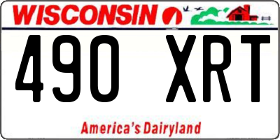 WI license plate 490XRT