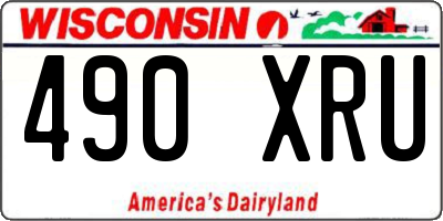 WI license plate 490XRU