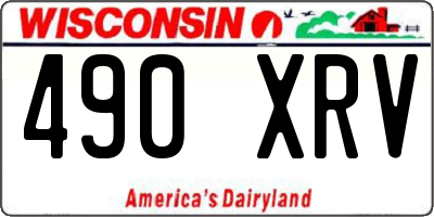 WI license plate 490XRV
