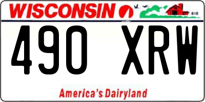 WI license plate 490XRW