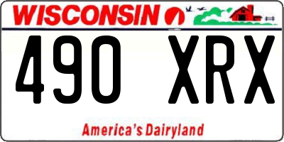 WI license plate 490XRX
