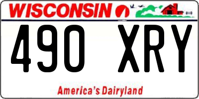 WI license plate 490XRY