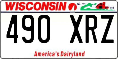 WI license plate 490XRZ