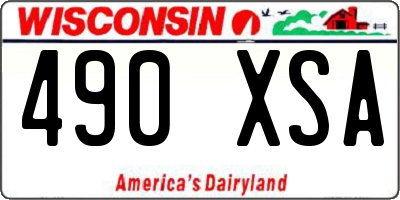 WI license plate 490XSA