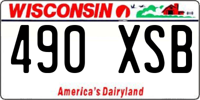 WI license plate 490XSB