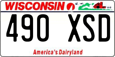 WI license plate 490XSD
