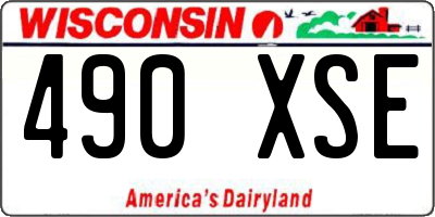 WI license plate 490XSE