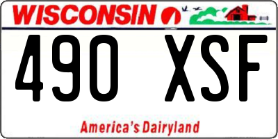 WI license plate 490XSF