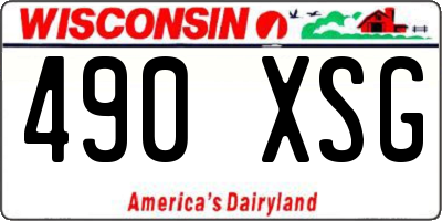 WI license plate 490XSG