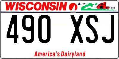 WI license plate 490XSJ