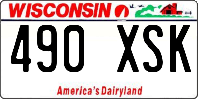 WI license plate 490XSK