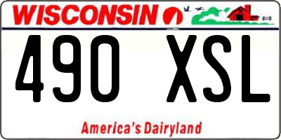 WI license plate 490XSL