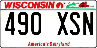WI license plate 490XSN