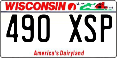 WI license plate 490XSP