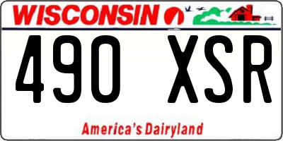 WI license plate 490XSR