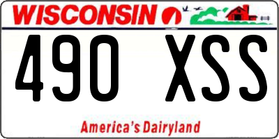 WI license plate 490XSS