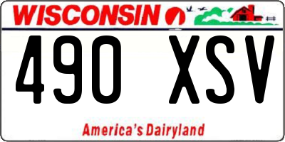 WI license plate 490XSV
