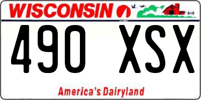 WI license plate 490XSX