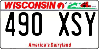WI license plate 490XSY