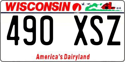 WI license plate 490XSZ