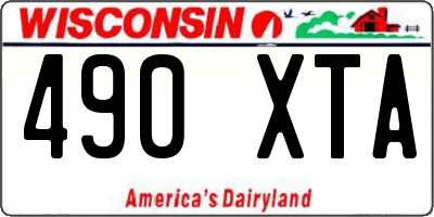 WI license plate 490XTA