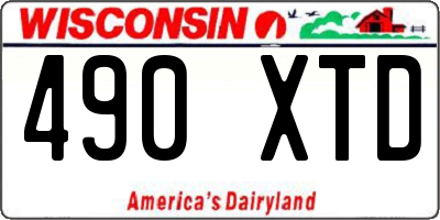 WI license plate 490XTD